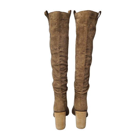 Vici Mi.iM Saint Slouch Knee Boots Camel Brown Suede - Picture 3 of 9